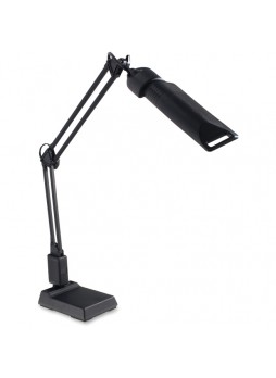 Lamp, 1 x 13 W Fluorescent Bulb - Adjustable - Metal - Desk Mountable - Matte Black - ledl283mb